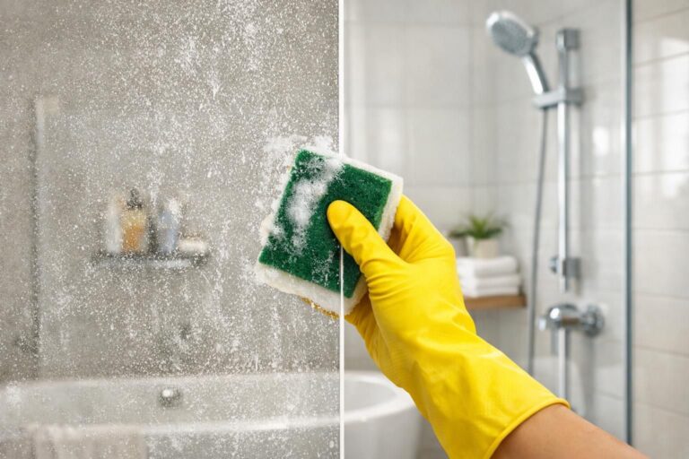 Comment éliminer efficacement les traces de calcaire tenaces sur une paroi de douche en verre