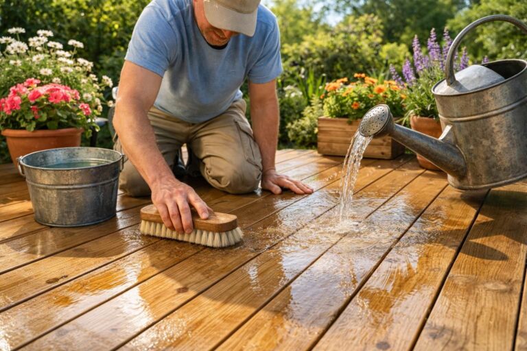 Comment nettoyer et entretenir une terrasse en bois sans utiliser de produits chimiques agressifs
