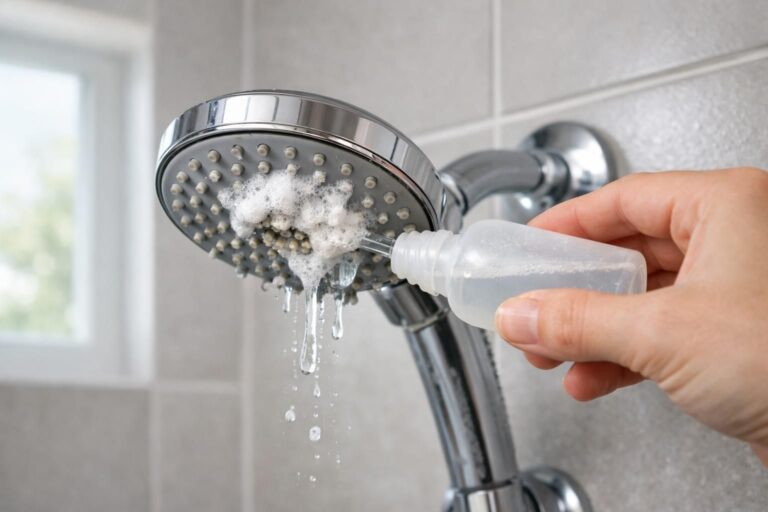 Comment retirer un bouchon de calcaire dans un pommeau de douche sans le démonter facilement